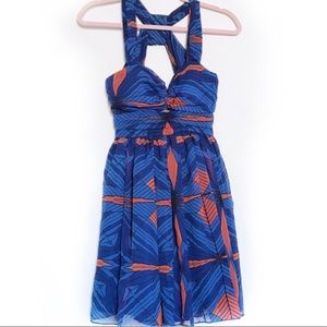Xoxo Blue Printed Cocktail Dress - Size 1-2